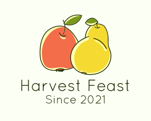 Pear & Peach Harvest logo design