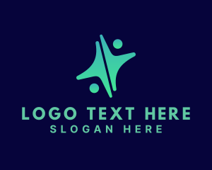 Blue - Blue Human Star logo design