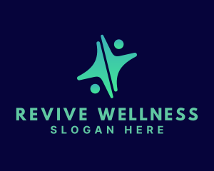 Rehab - Blue Human Star logo design