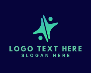 Duo - Blue Human Star logo design
