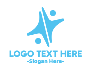 Human - Blue Human Star logo design