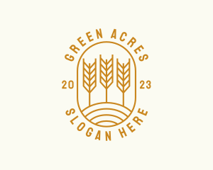 Land - Agriculture Wheat Field logo design