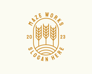 Agriculture Wheat Field logo design