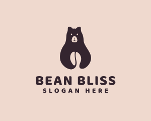 Bear Coffee Bean  logo design