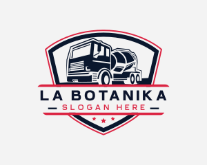 Truck Cement Construction Logo