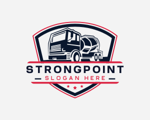 Truck Cement Construction Logo