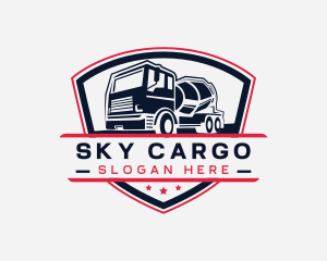 Truck Cement Construction logo design