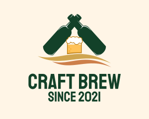 Beer Bottle Bar  logo design