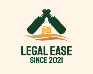 Draft Beer - Beer Bottle Bar logo design