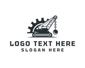 Heavy Machinery - Wrecking Ball  Gear Machinery logo design