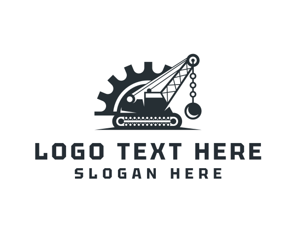 Heavy Machinery - Wrecking Ball  Gear Machinery logo design