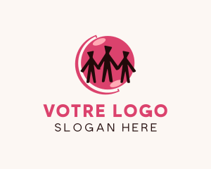 Teamwork - Globe Humanitarian Community logo design