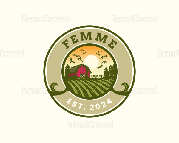 Farmhouse Agriculture Field Logo