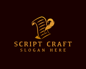 Screenwriter - Document Quill Pen logo design