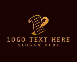 Poet - Document Quill Pen logo design