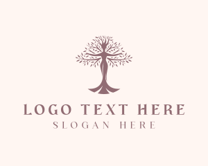 Life Coach - Beauty Woman Tree logo design