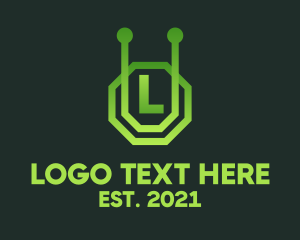 Alien - Futuristic Alien Letter logo design