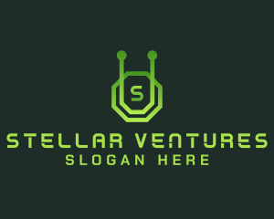 Galactic - Digital Circuit Hexagon logo design