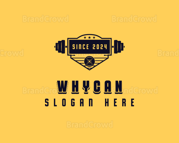 Gym Barbell Weightlifting Logo