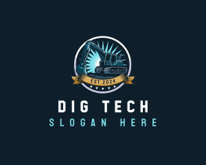Excavator Digging Backhoe logo design