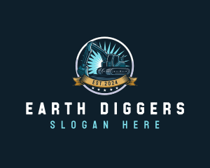 Digging - Excavator Digging Backhoe logo design