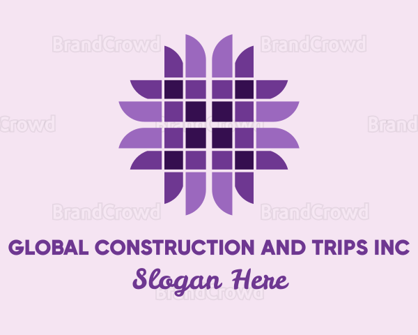 Purple Geometric Flower Logo