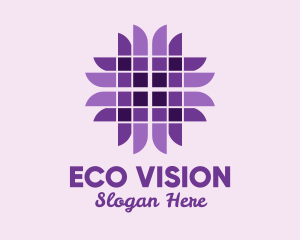 Purple Geometric Flower  logo design