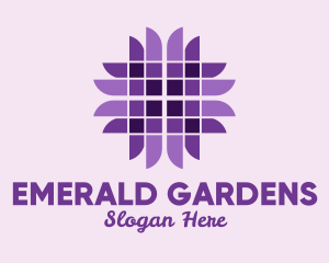 Purple Geometric Flower  logo design