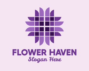 Purple Geometric Flower  logo design