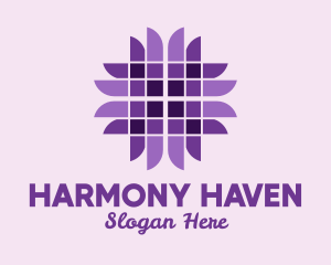 Flower Shop - Purple Geometric Flower logo design