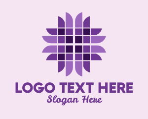 Flower Shop - Purple Geometric Flower logo design