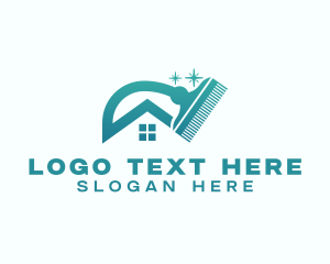 Cleaner - Housekeeper Broom Cleaner logo design