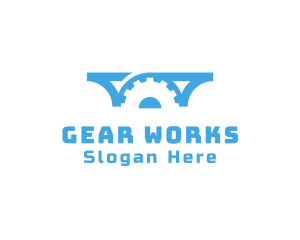 Construction Bridge Gear logo design