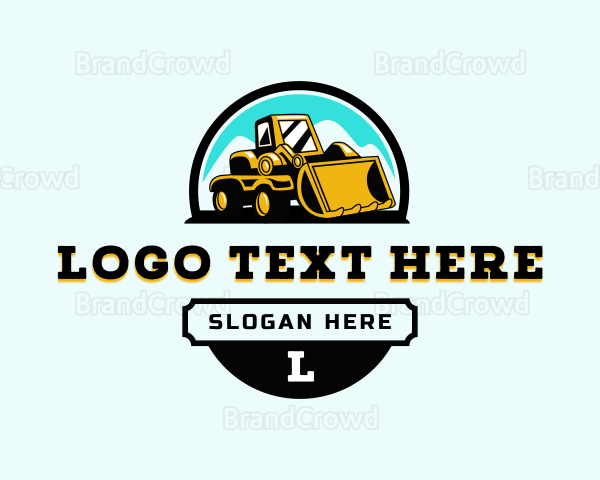 Construction Bulldozer Machinery Logo