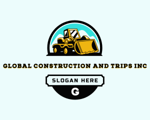 Construction Bulldozer Machinery logo design