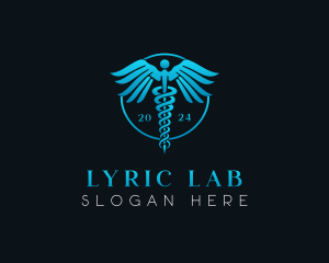 Pharmaceutical Laboratory Caduceus logo design