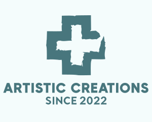 Creations - Green Cross Watercolor logo design