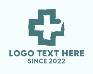 Hospital - Green Cross Watercolor logo design