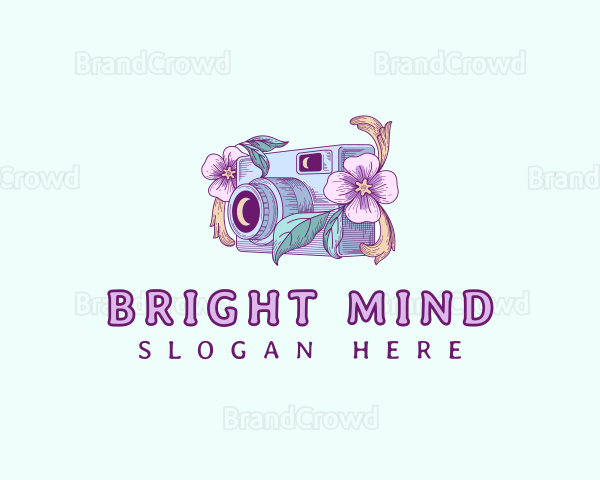 Floral Vintage Camera Logo