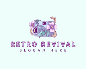 Vintage - Floral Vintage Camera logo design