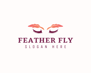 Feather Makeup Eyelash logo design