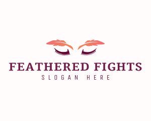 Feather Makeup Eyelash logo design