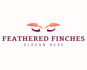 Feather Makeup Eyelash logo design