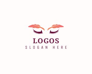 Female - Feather Makeup Eyelash logo design