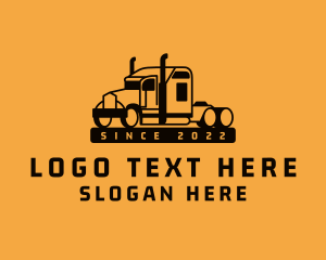 Distribution - Freight Transport Truck logo design