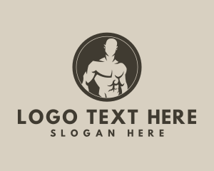 Model - Fit Masculine Bodybuilder logo design