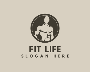 Fit Masculine Bodybuilder logo design