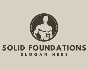 Model - Fit Masculine Bodybuilder logo design