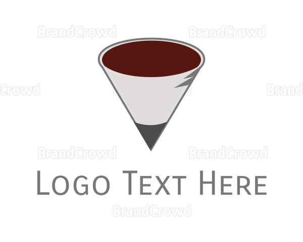 Pencil Coffee Cone Logo