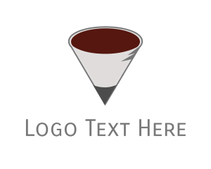 Writing - Pencil Coffee Cone logo design